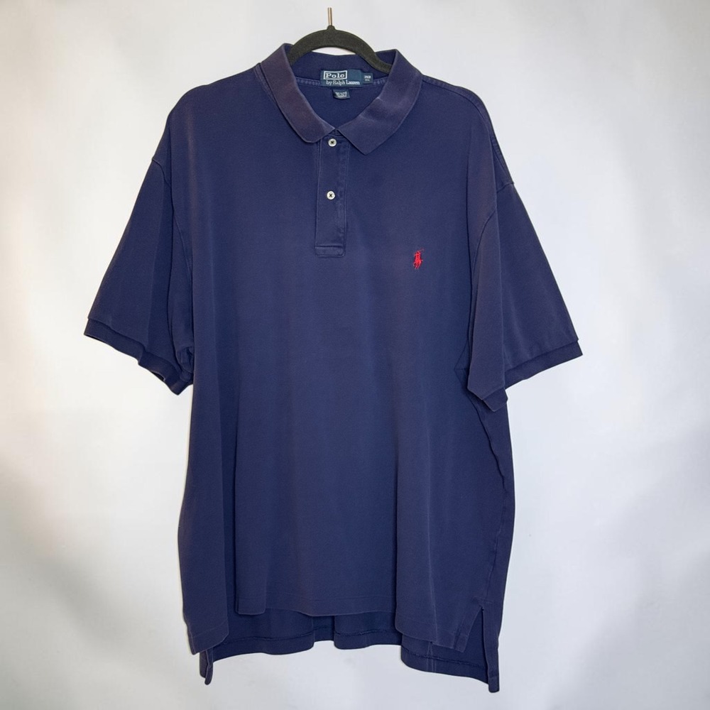 Polo Ralph Lauren Mens 3XB Big Navy Blue Short Sleeve Cotton Pique Polo Shirt